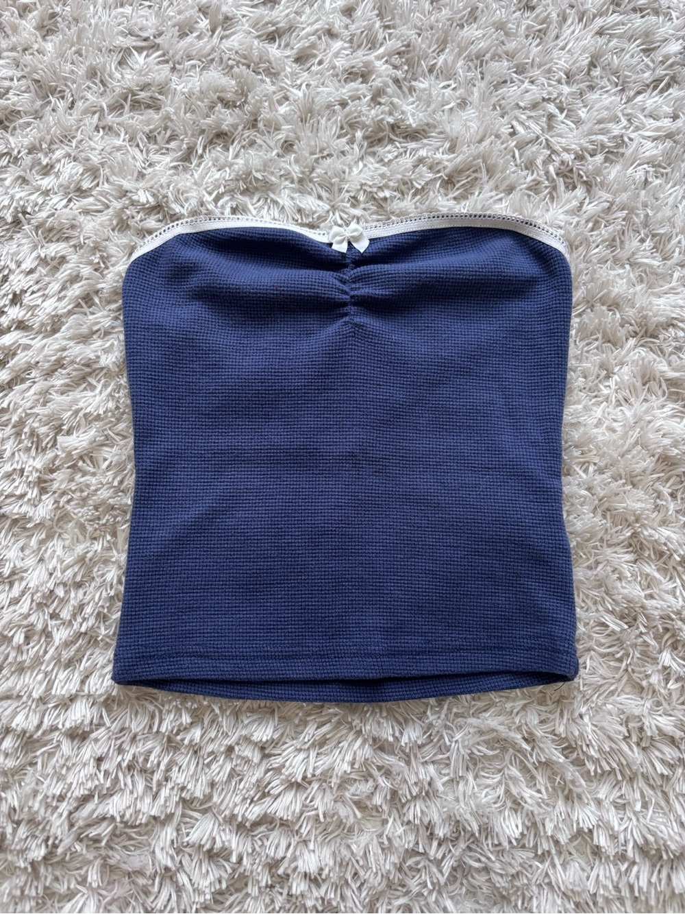 Edikted Kacey Strapless Waffle Top